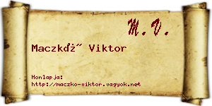 Maczkó Viktor névjegykártya