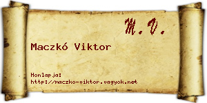 Maczkó Viktor névjegykártya